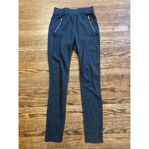 Joe B Grey Glen Plaid Leggings Pull On Zipper Detail Pants Womens XS